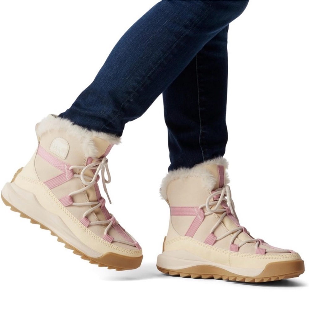 Sorel Cream and Pink Winter Boots
